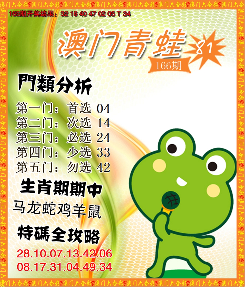 2024166期青蛙系列81