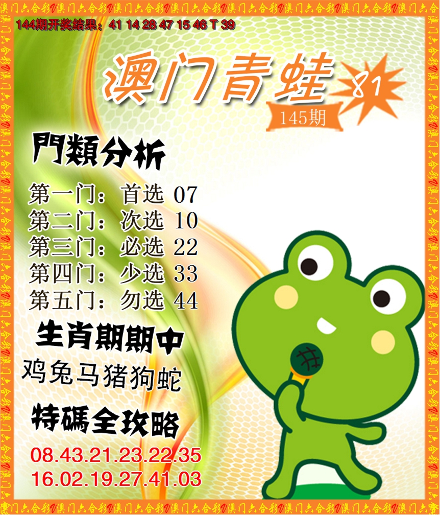 2024145期青蛙系列81