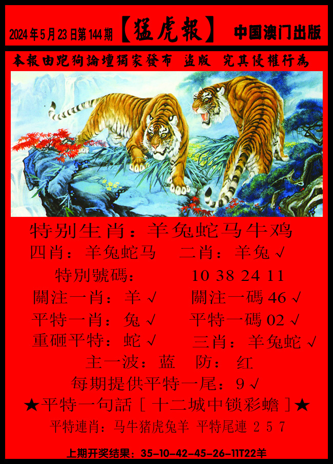 2024144期猛虎报B