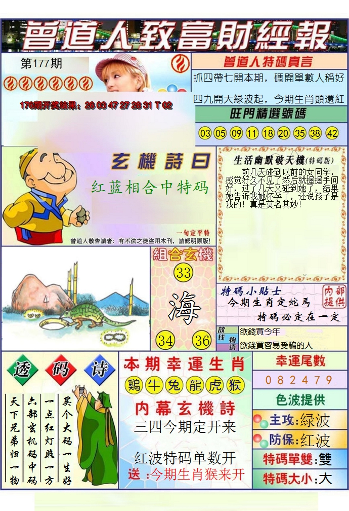 2024177期澳门曾道人致富财经报