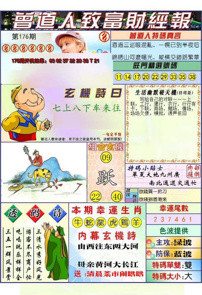 2024176期澳门曾道人致富财经报