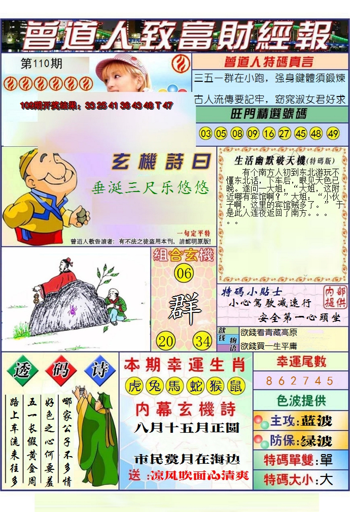 2024110期澳门曾道人致富财经报