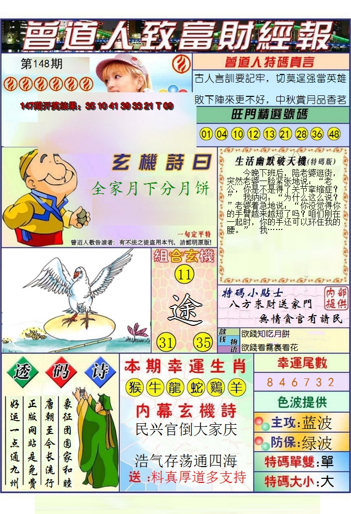 2024148期澳门曾道人致富财经报