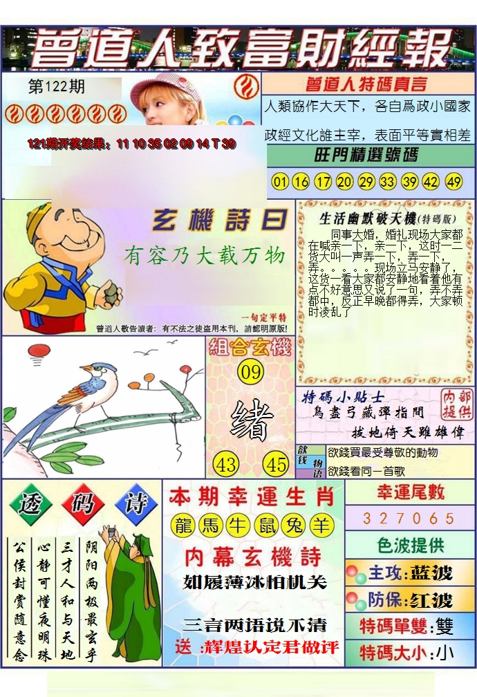 2024122期澳门曾道人致富财经报