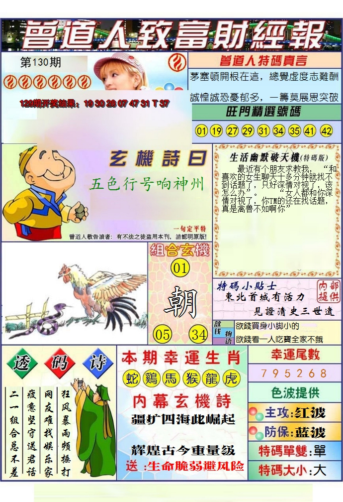2024130期澳门曾道人致富财经报