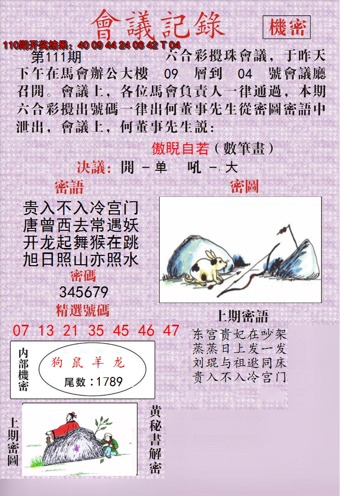 2024111期澳门会议记录