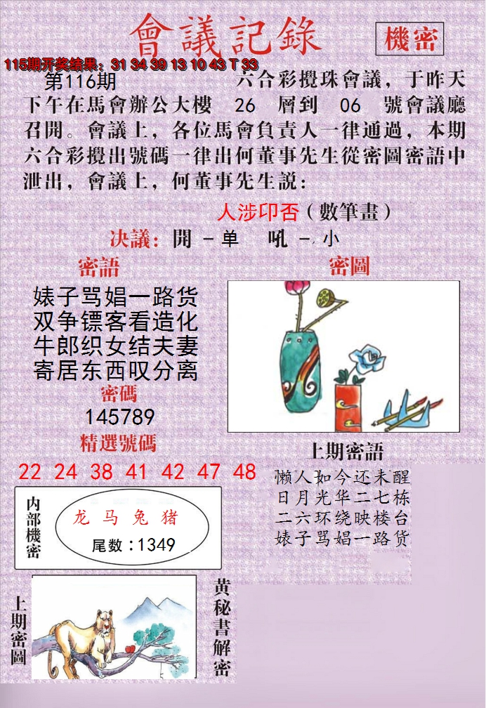 2024116期澳门会议记录