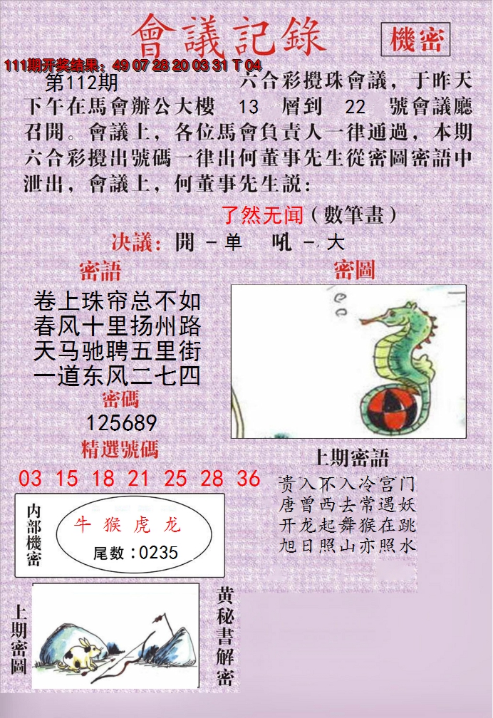 2024112期澳门会议记录