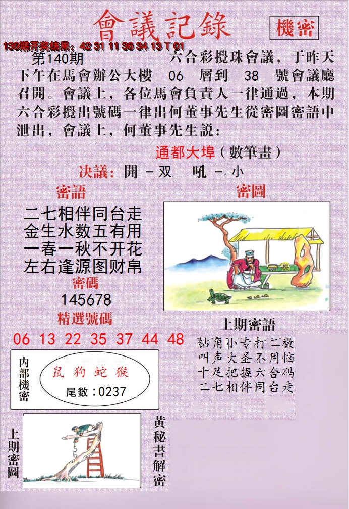 2024140期澳门会议记录