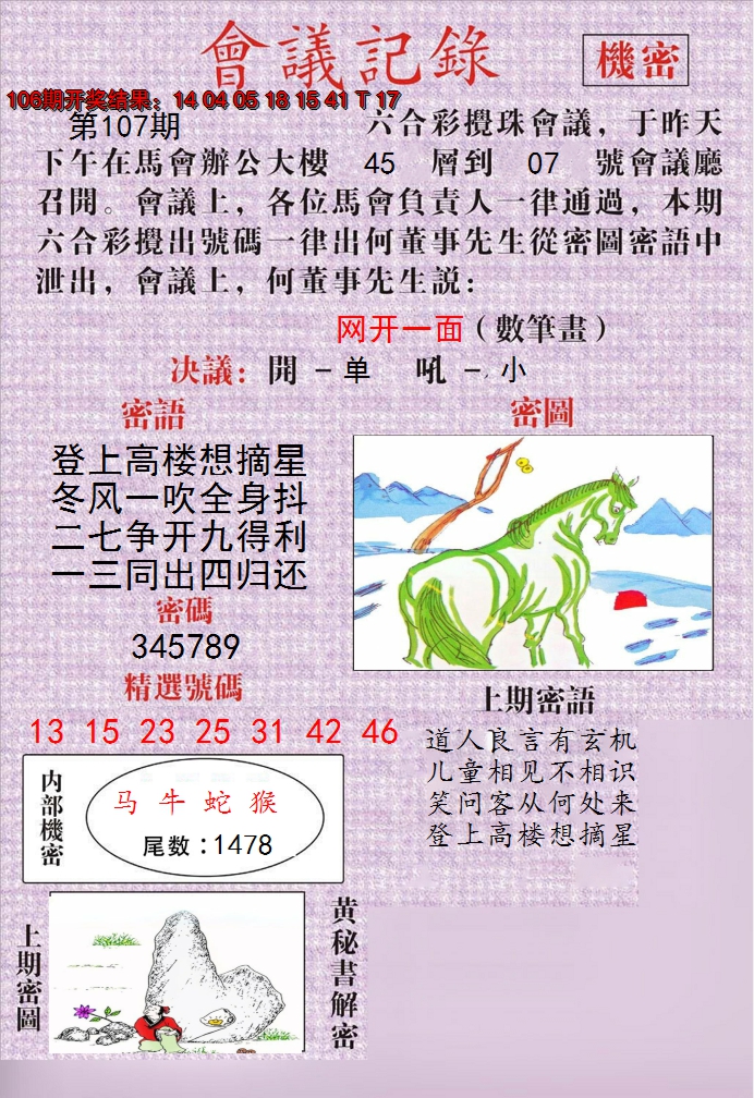 2024107期澳门会议记录