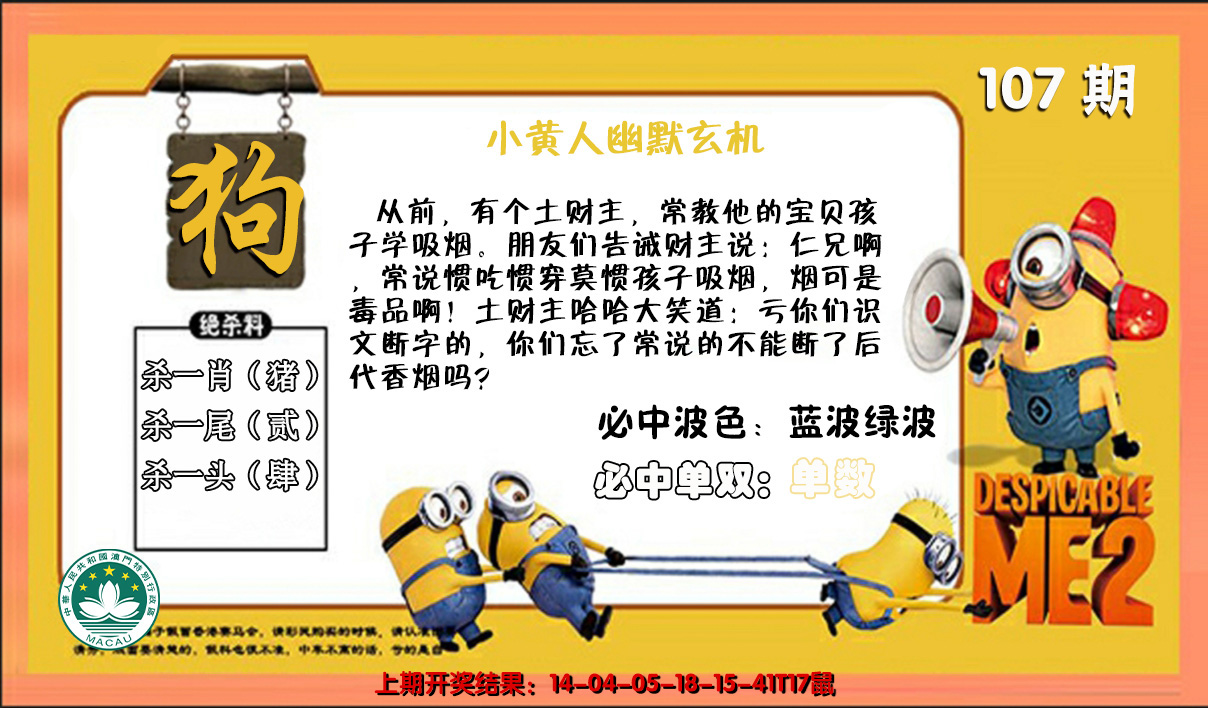 2024107期小黄人幽默玄机