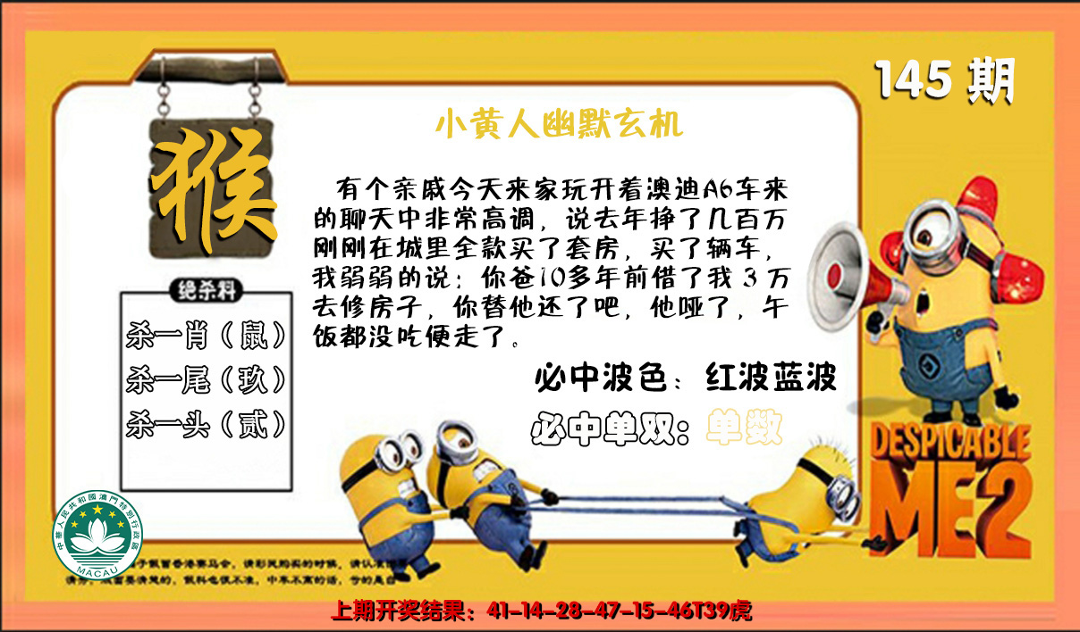 2024145期小黄人幽默玄机