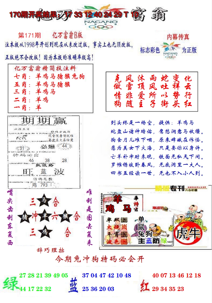 2024171期亿万富翁B