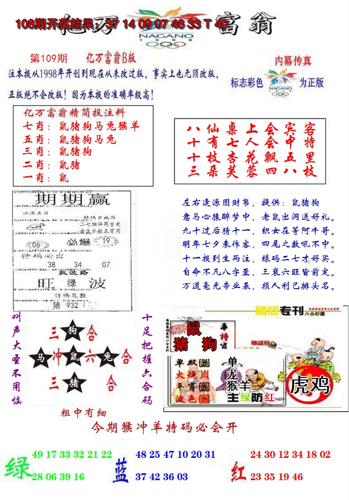 2024109期亿万富翁B