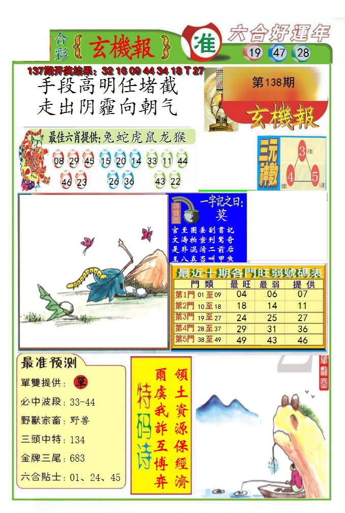2024138期九龍玄机报(推荐)