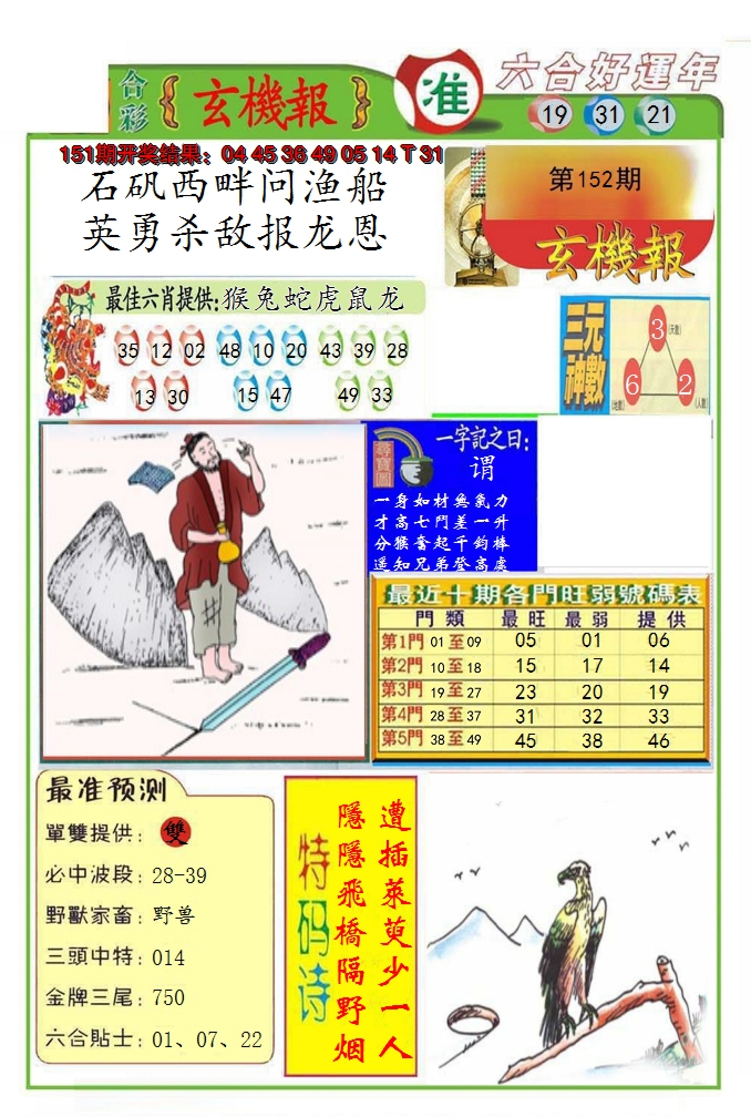 2024152期九龍玄机报(推荐)