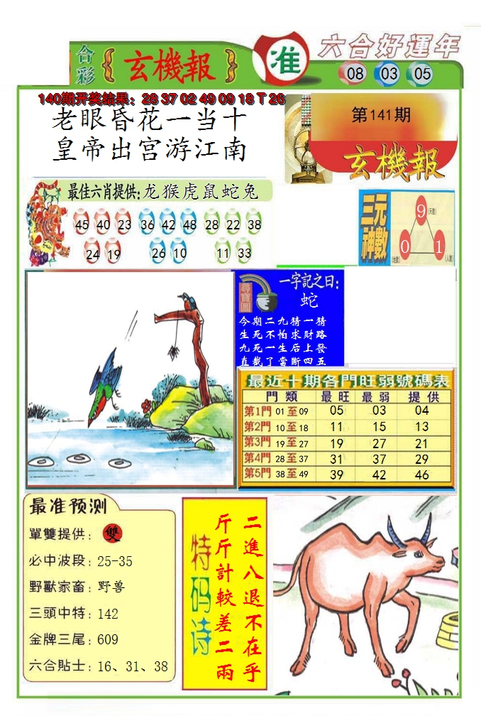 2024141期九龍玄机报(推荐)