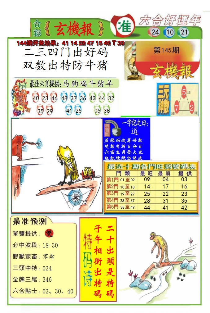 2024145期九龍玄机报(推荐)