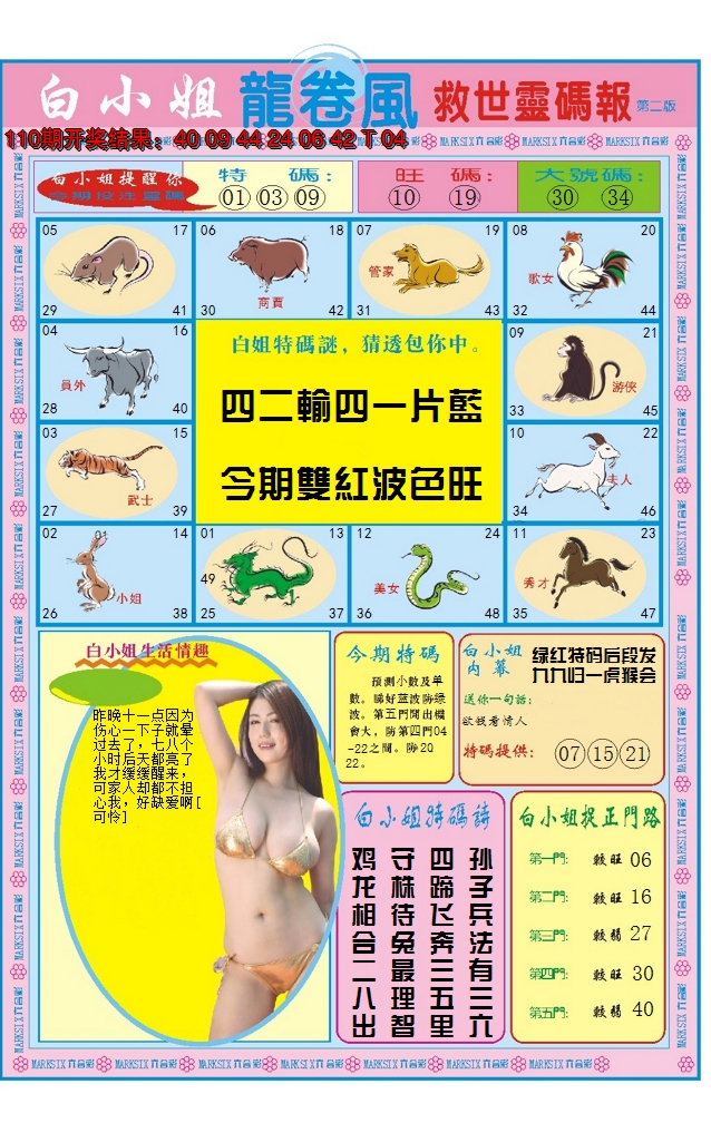 2024111期白小姐龙卷风B