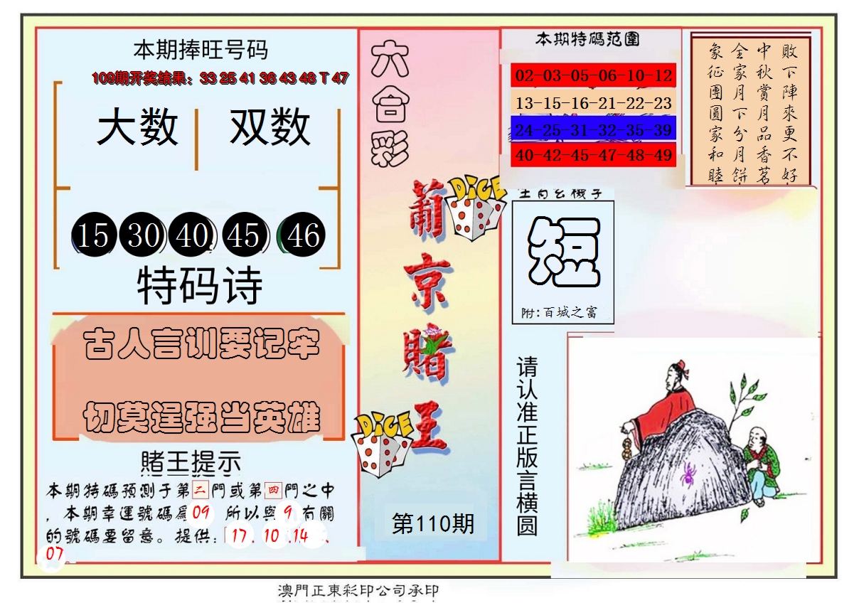 2024110期葡京赌王彩
