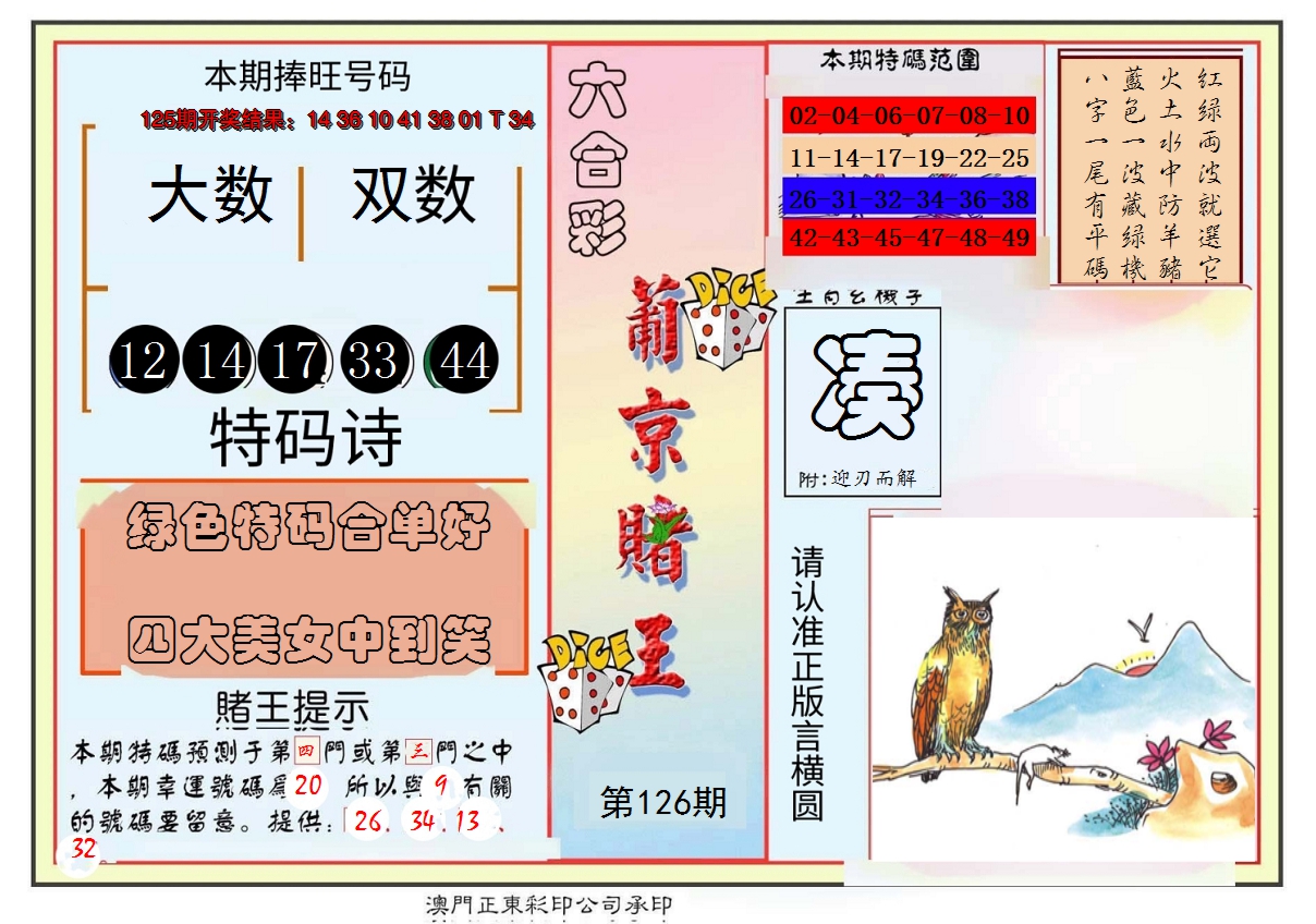 2024126期葡京赌王彩