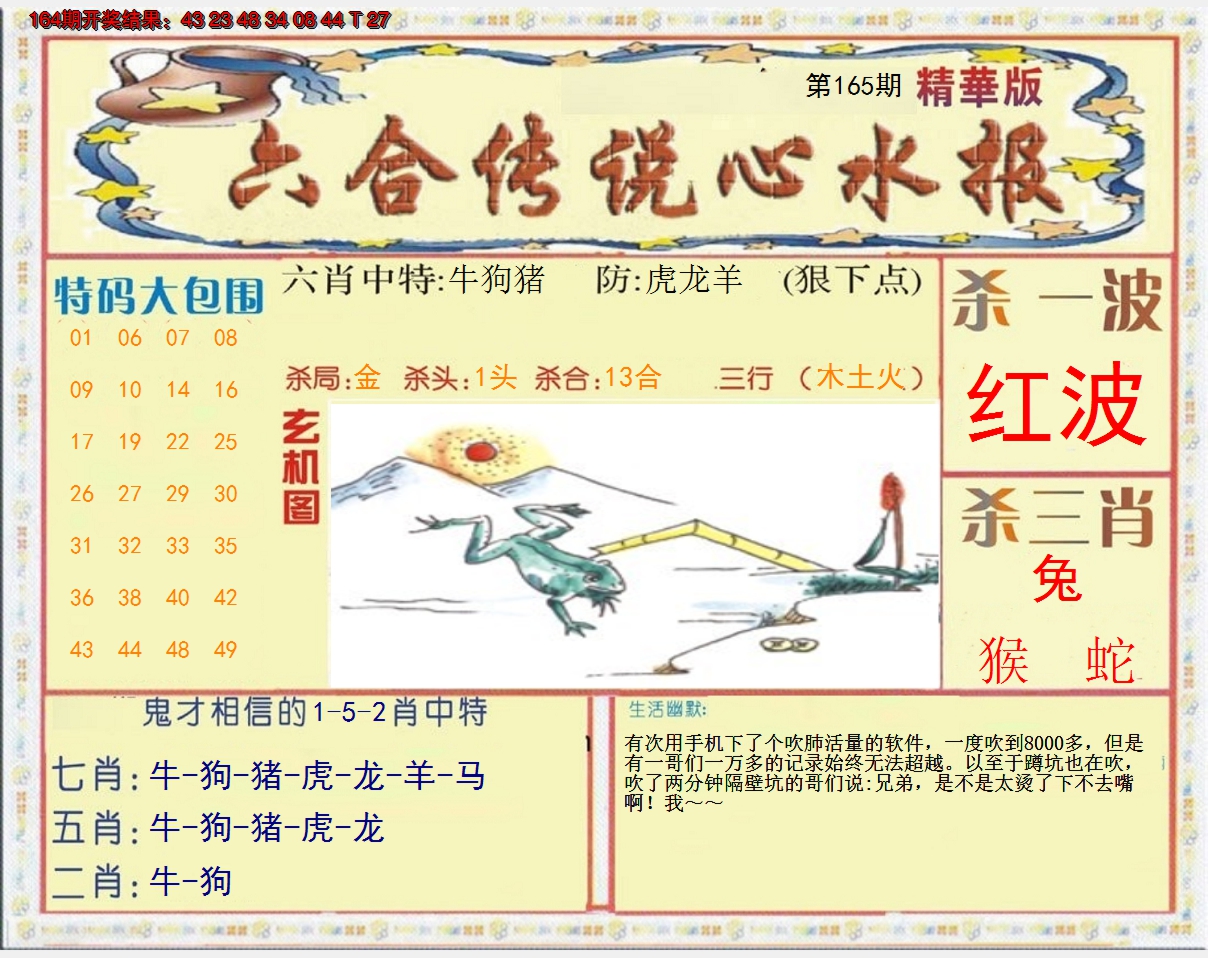 2024165期六合传说(心水版)