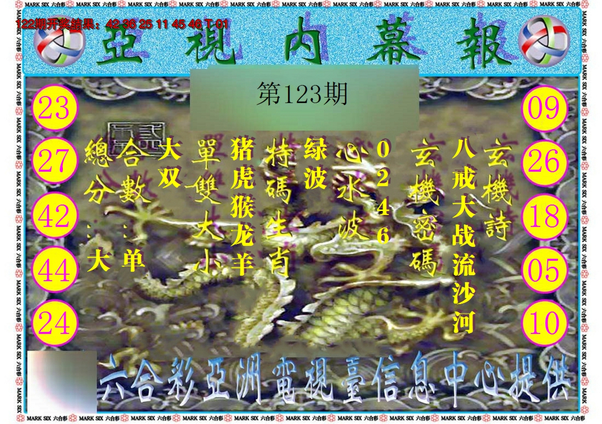 2024123期亚视内幕报