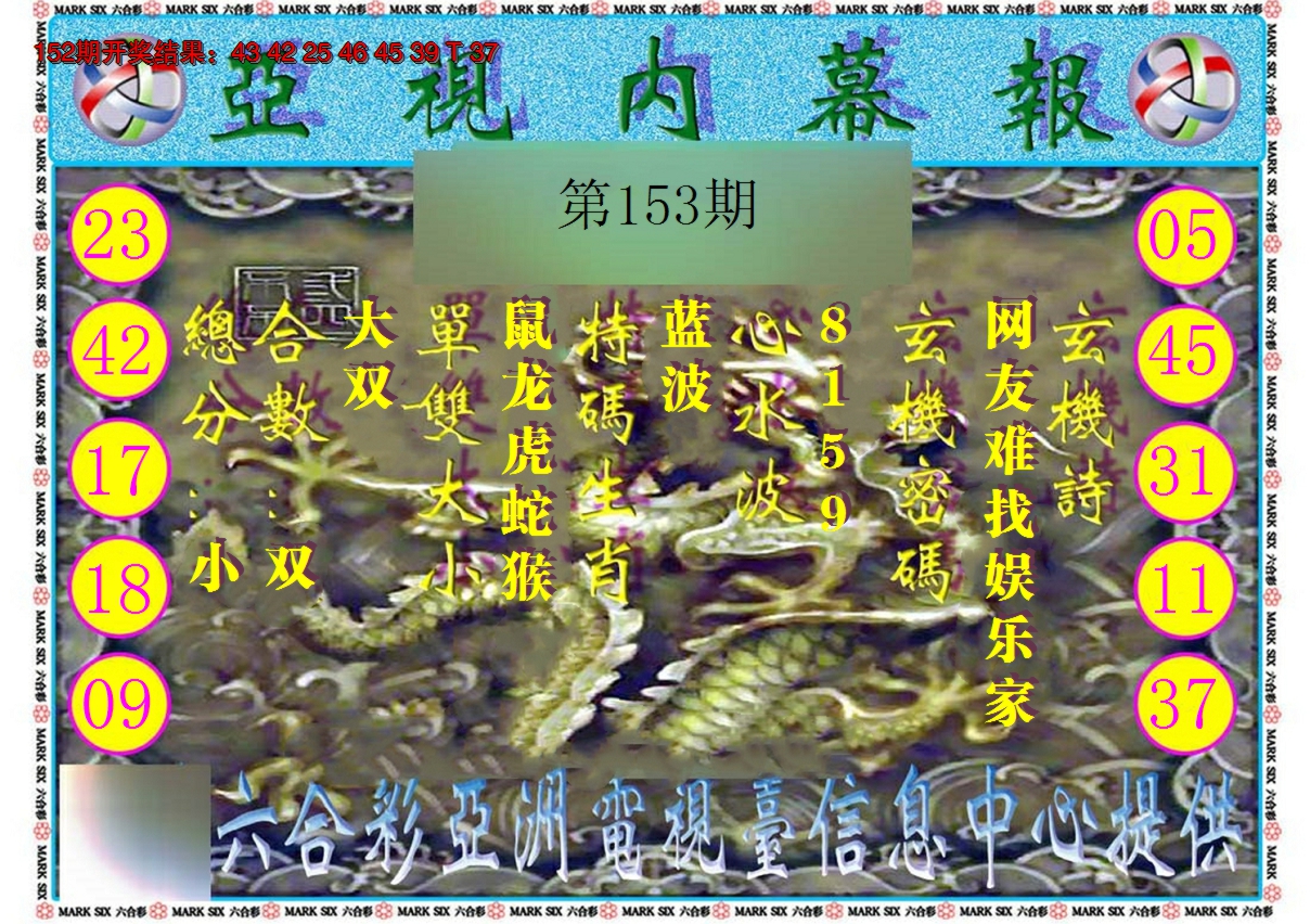 2024153期亚视内幕报