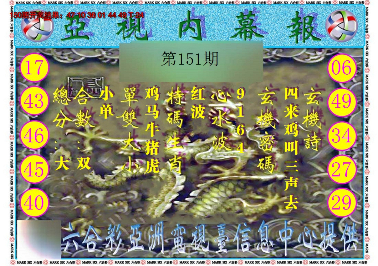 2024151期亚视内幕报