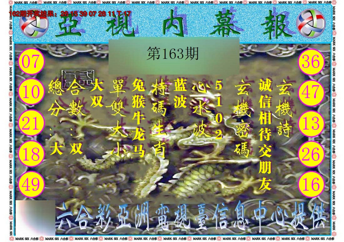 2024163期亚视内幕报