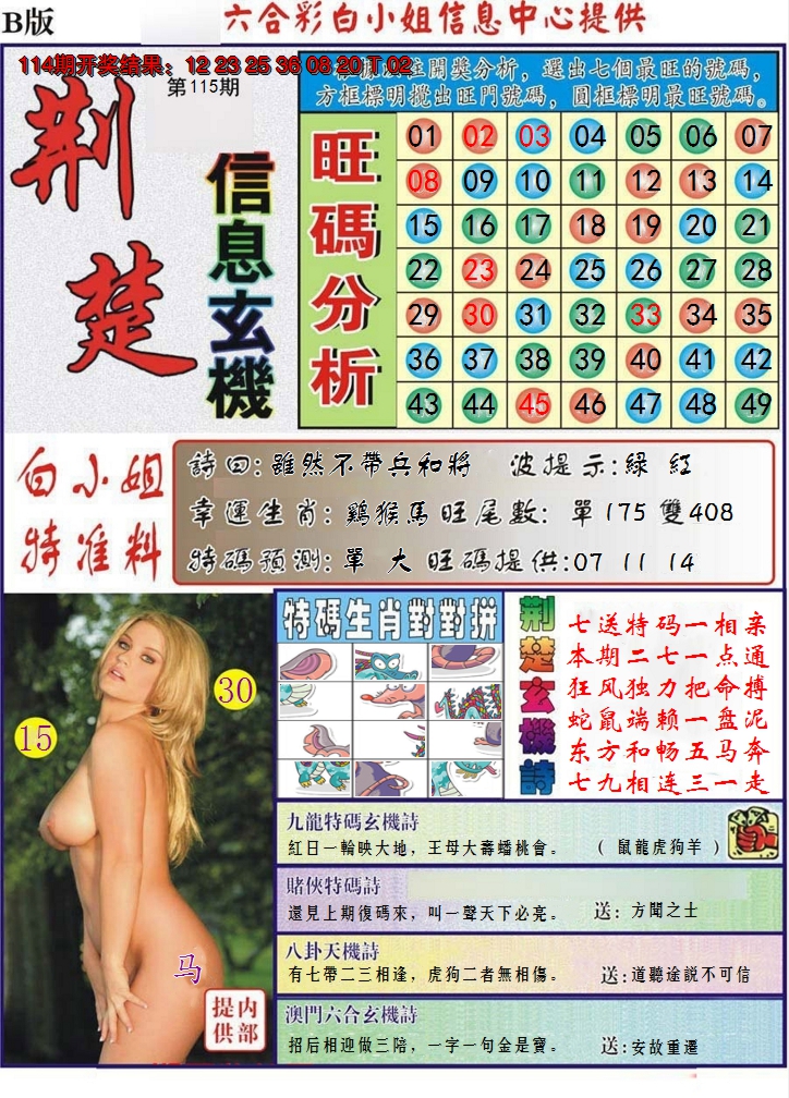 2024115期荆楚信息玄机B