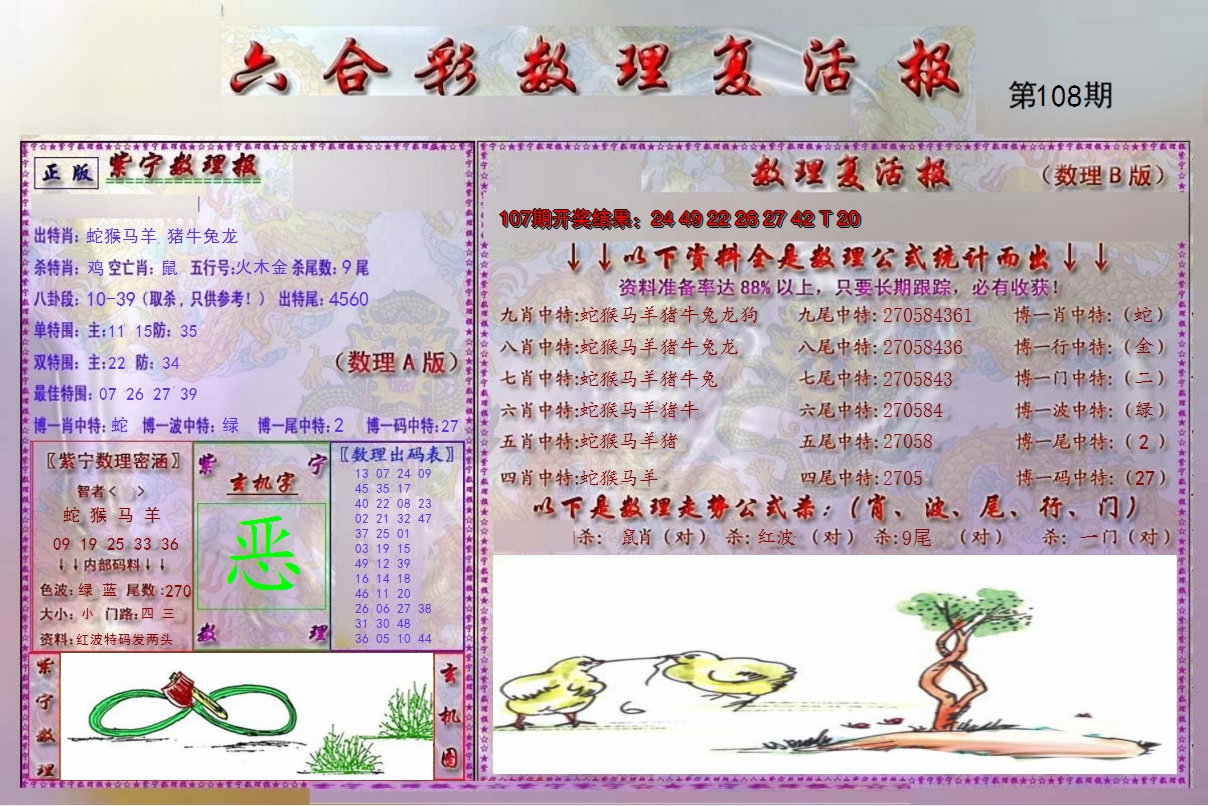2024108期数理复活报