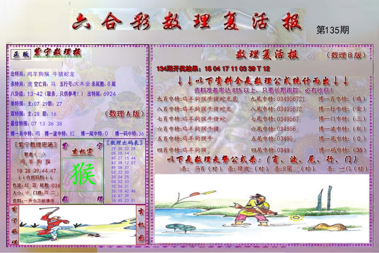 2024135期数理复活报