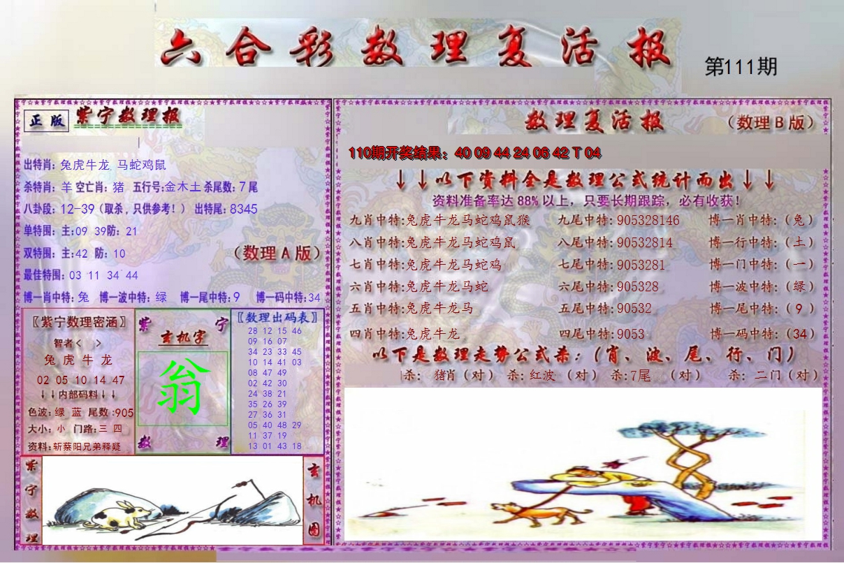 2024111期数理复活报