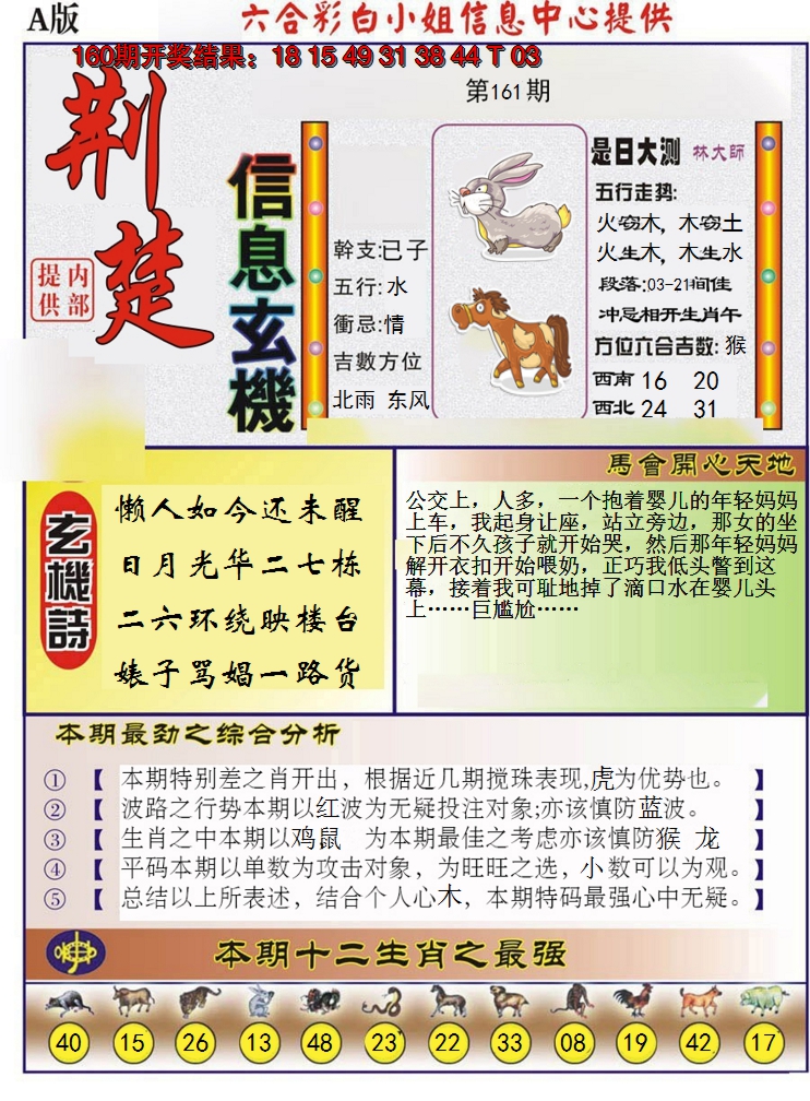 2024161期荆楚信息玄机A
