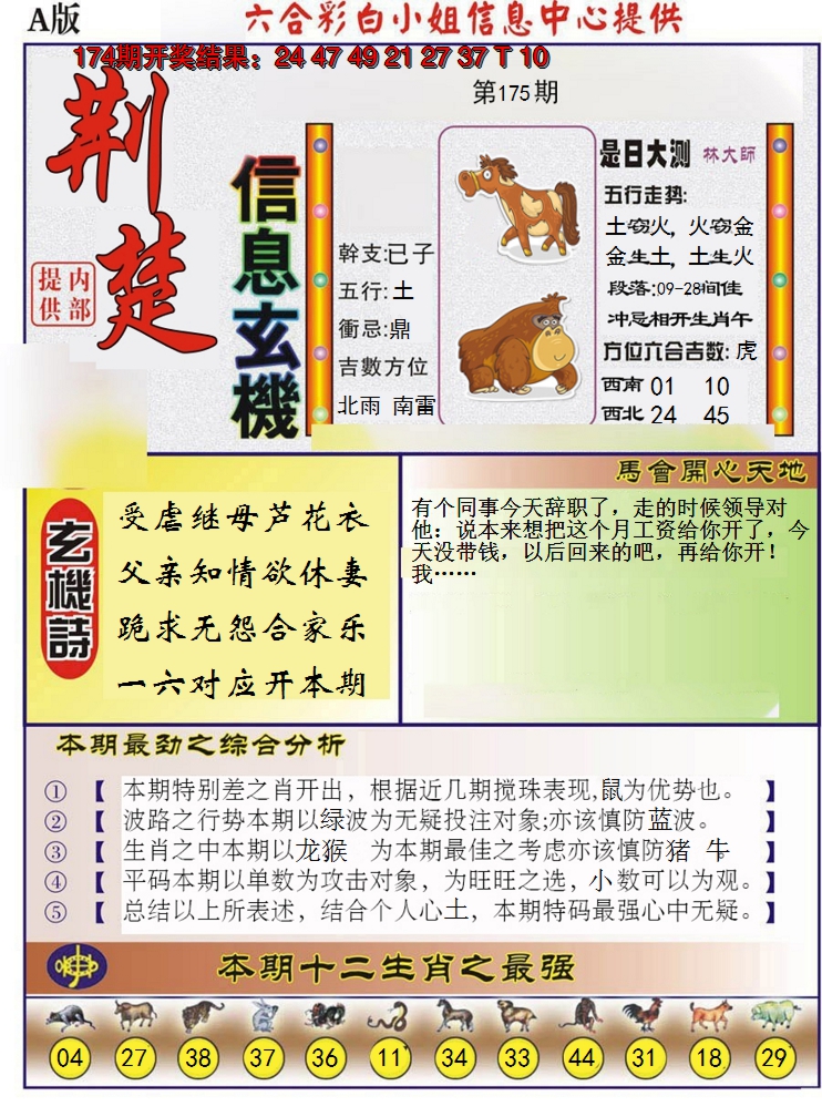 2024175期荆楚信息玄机A