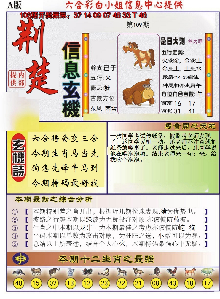 2024109期荆楚信息玄机A