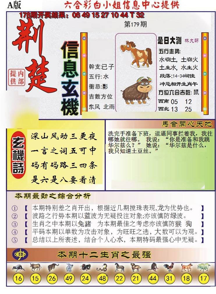 2024179期荆楚信息玄机A