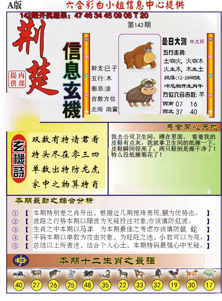 2024143期荆楚信息玄机A