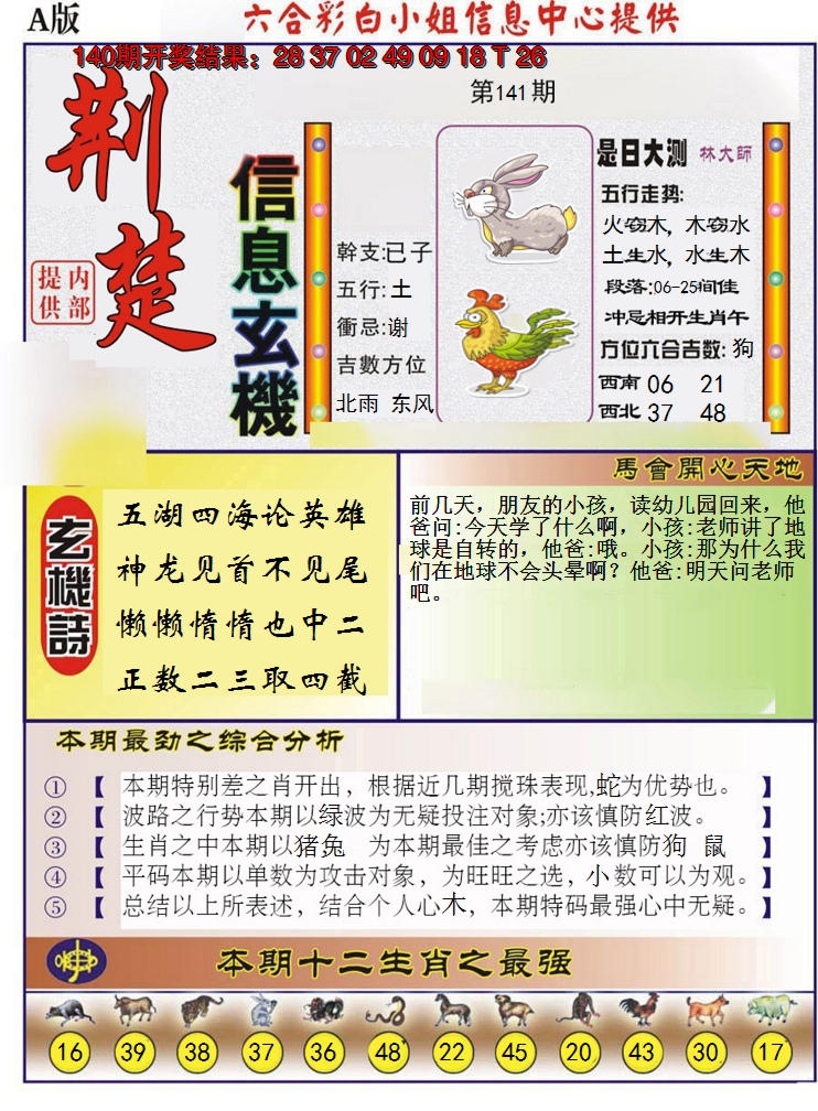 2024141期荆楚信息玄机A