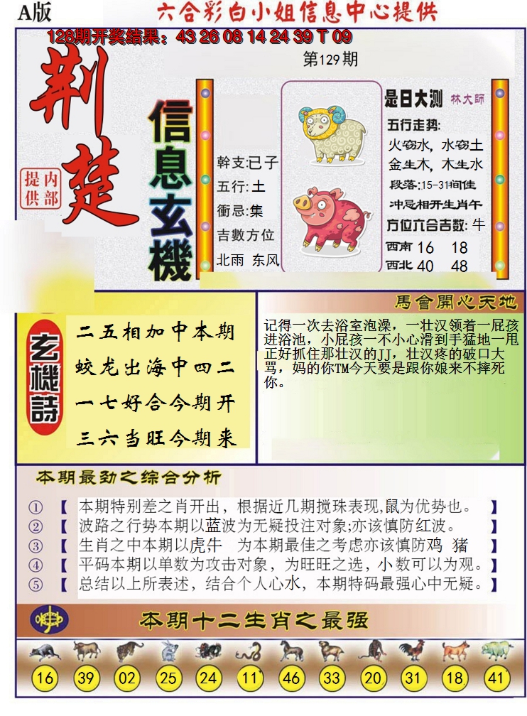 2024129期荆楚信息玄机A