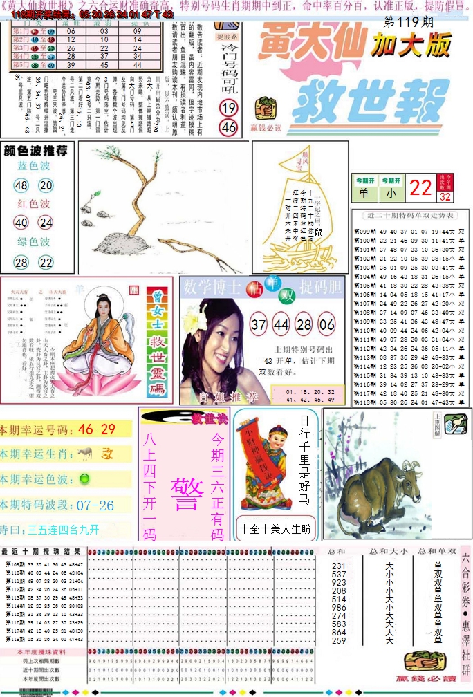 2024119期黄大仙救世A加大版