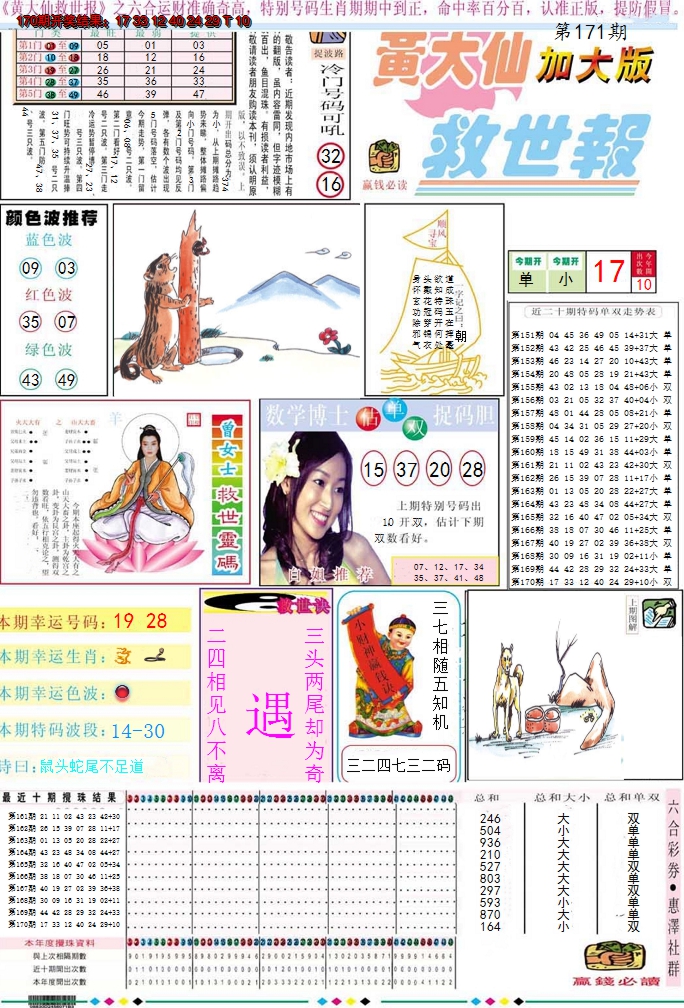 2024171期黄大仙救世A加大版