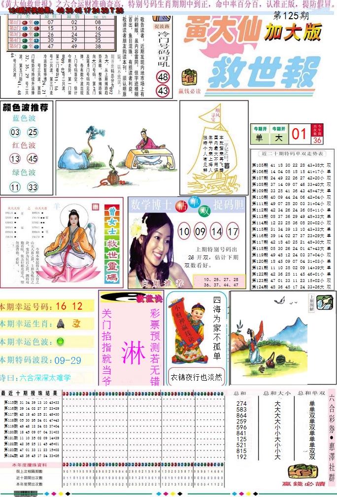 2024125期黄大仙救世A加大版