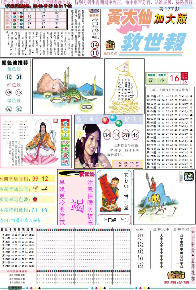2024177期黄大仙救世A加大版