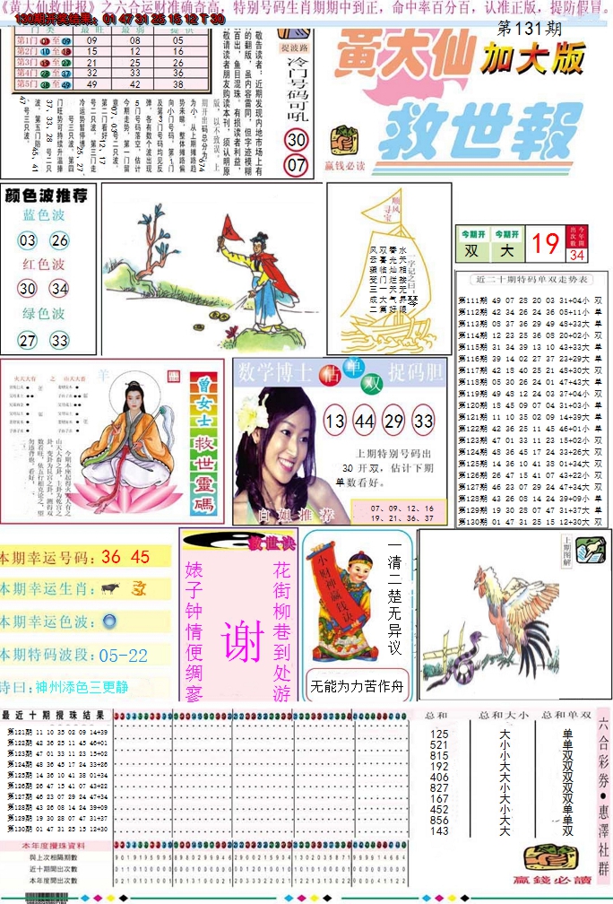 2024131期黄大仙救世A加大版