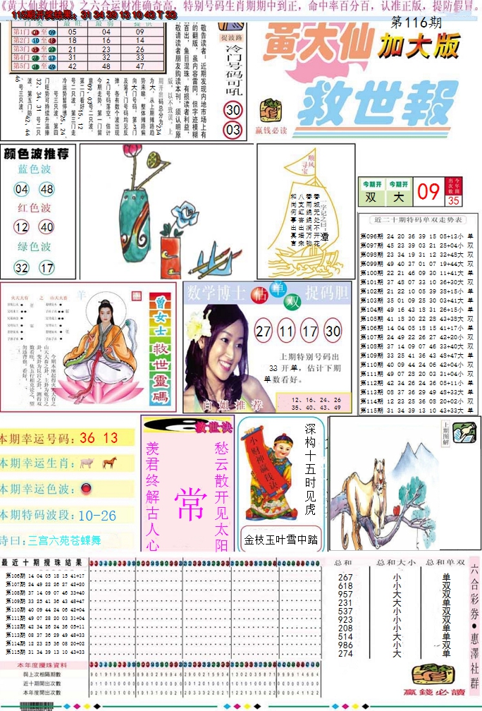 2024116期黄大仙救世A加大版