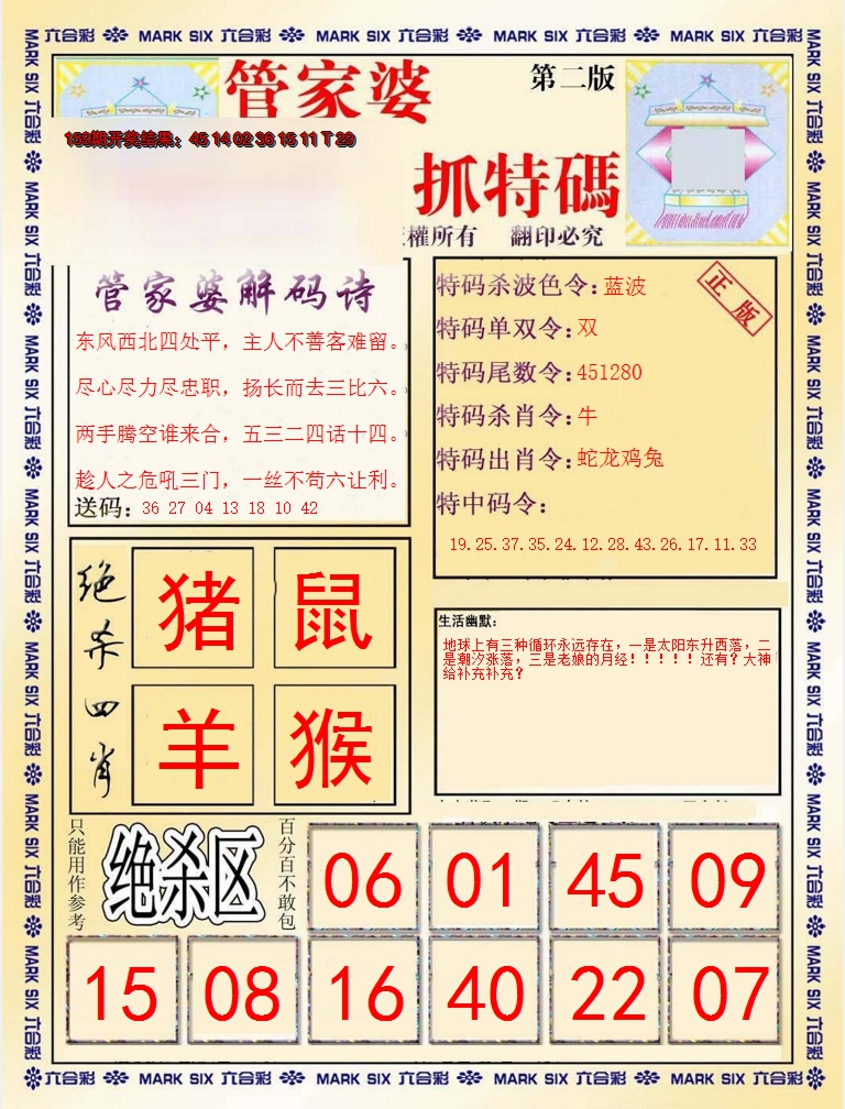 2024160期管家婆抓特码B