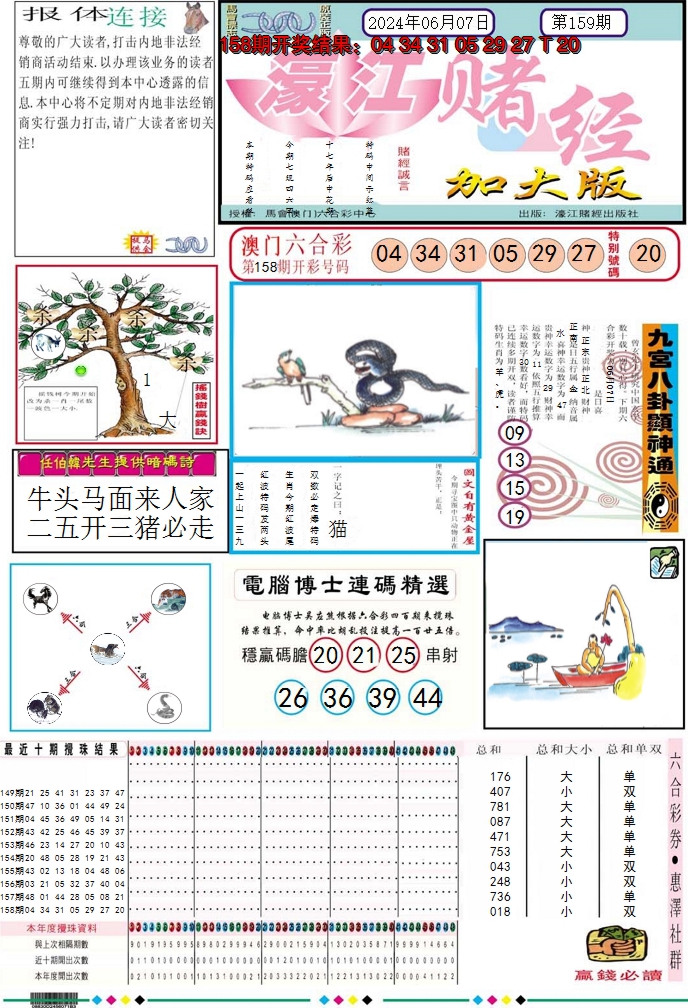 2024159期濠江赌经A加大版