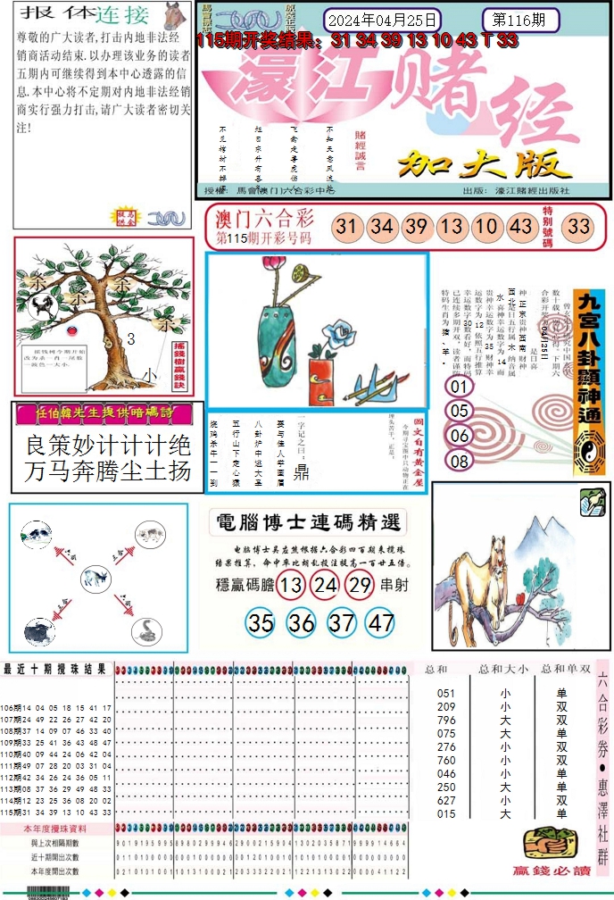2024116期濠江赌经A加大版